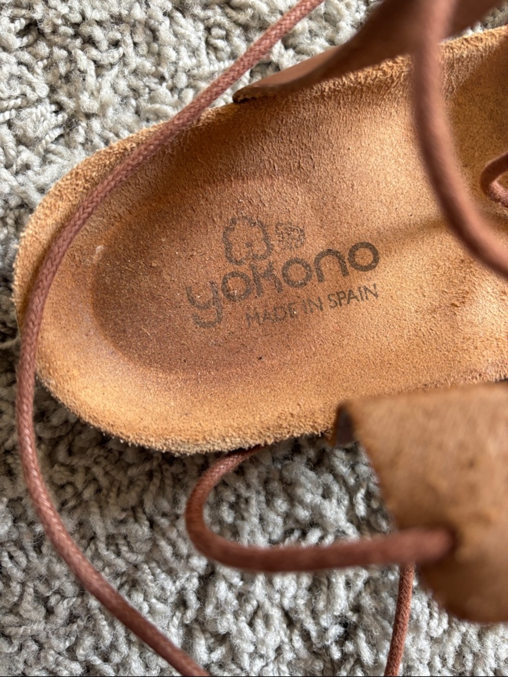 Yokono brown leather lace-up gladiator sandals - Picture 4 of 13